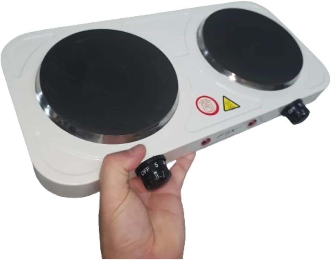 Fogareiro Elétrico Portátil de 2 Bocas 110V, Sortido, Compac... - Image 4