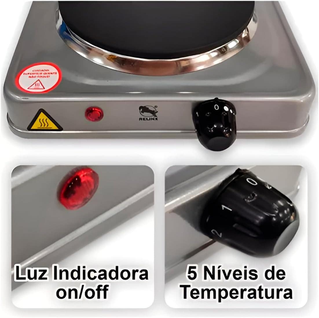 Cooktop Elétrico Portátil 1 Boca 1000W 127V – Compacto, Leve... - Image 2