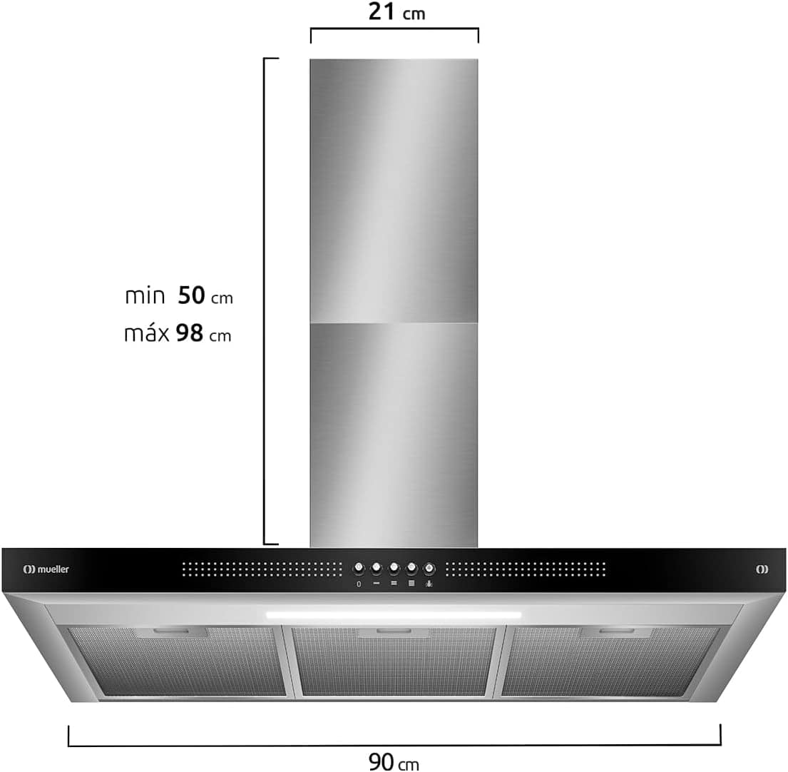 Coifa de Parede Mueller Plana 90cm Inox MCP90K 220V - Image 6