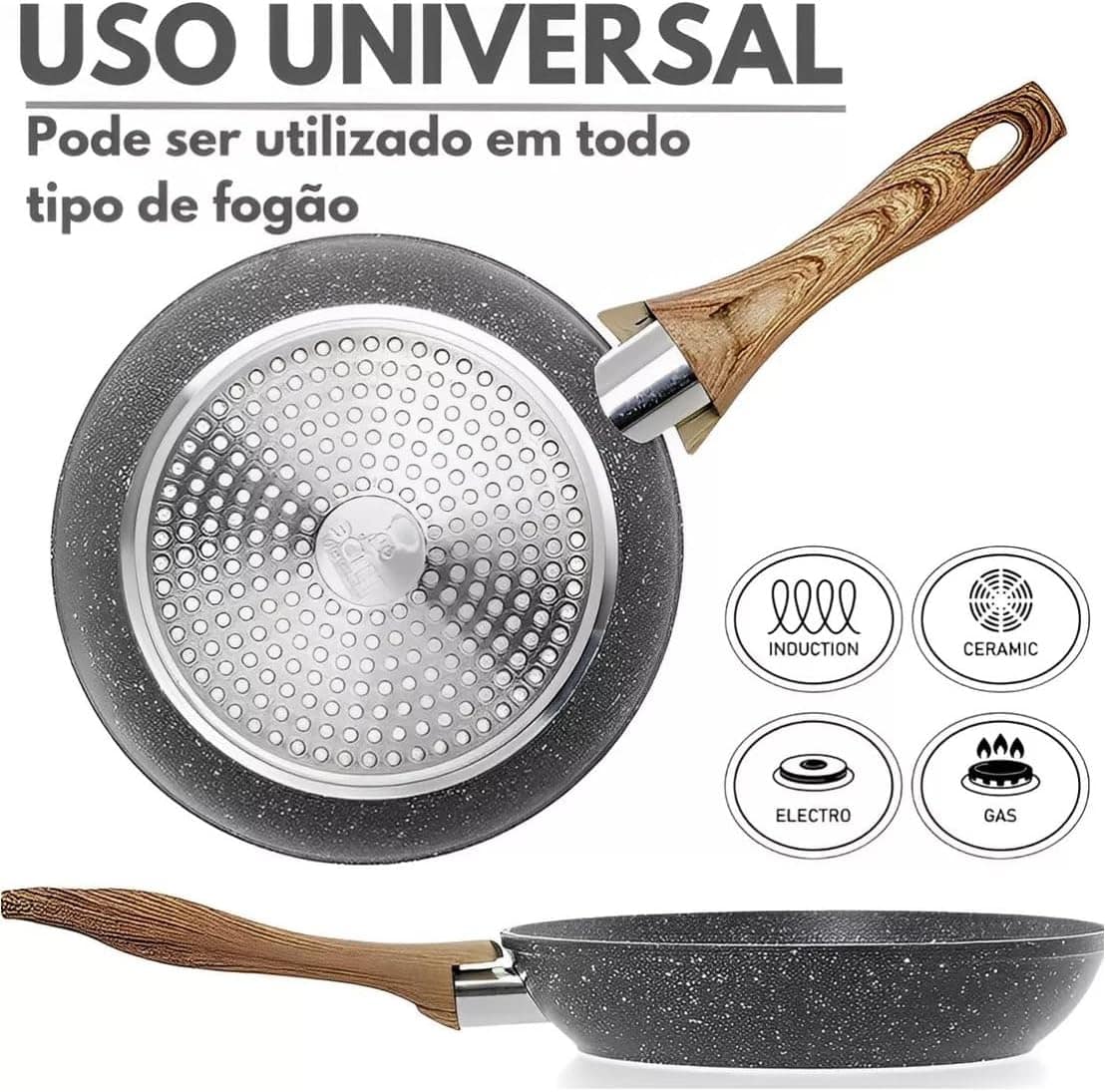 EstiloPronto Frigideira com tampa Antiaderente 24cm de Alumi... - Image 2