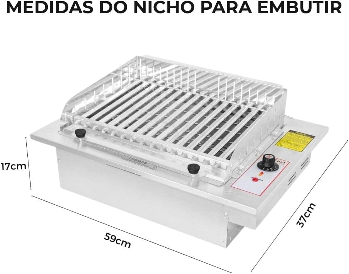 Churrasqueira Elétrica de Embutir com Grelha Argetina, Sem f... - Image 4