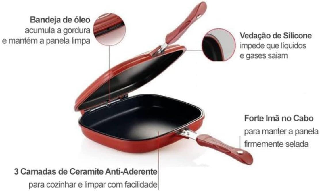 Panela Frigideira Dupla Multiuso Antiaderente Maxchef - Image 5
