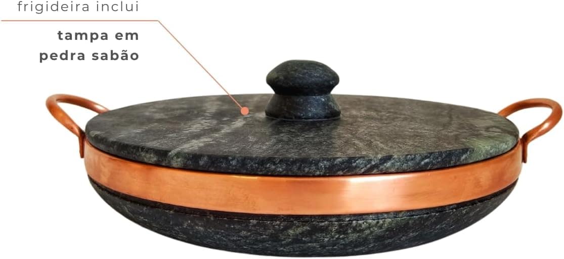 Frigideira Pedra Sabão Mantém Calor 26 Cm Antiaderente Rústi... - Image 2