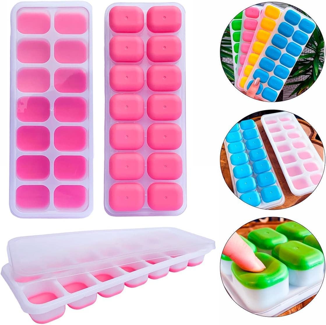 Forma para Gelo com Tampa Fundo em Silicone Super Resistente... - Image 3