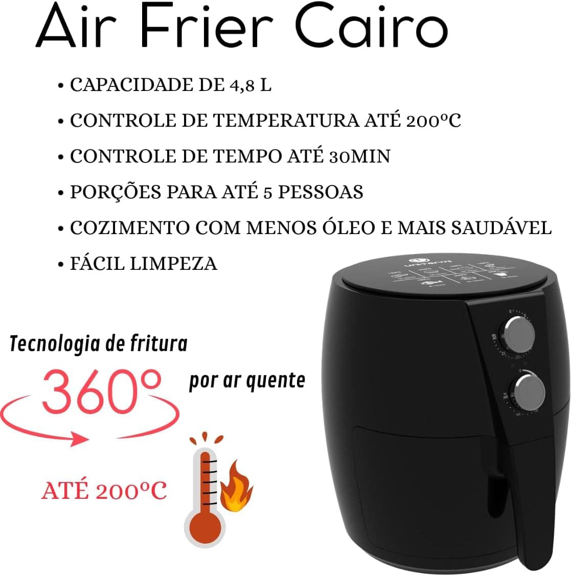 Fritadeira Air Fryer Elétrica Sem Óleo 4,8l antiaderente Alt... | É bom mesmo? Descubra antes de comprar - Image 2