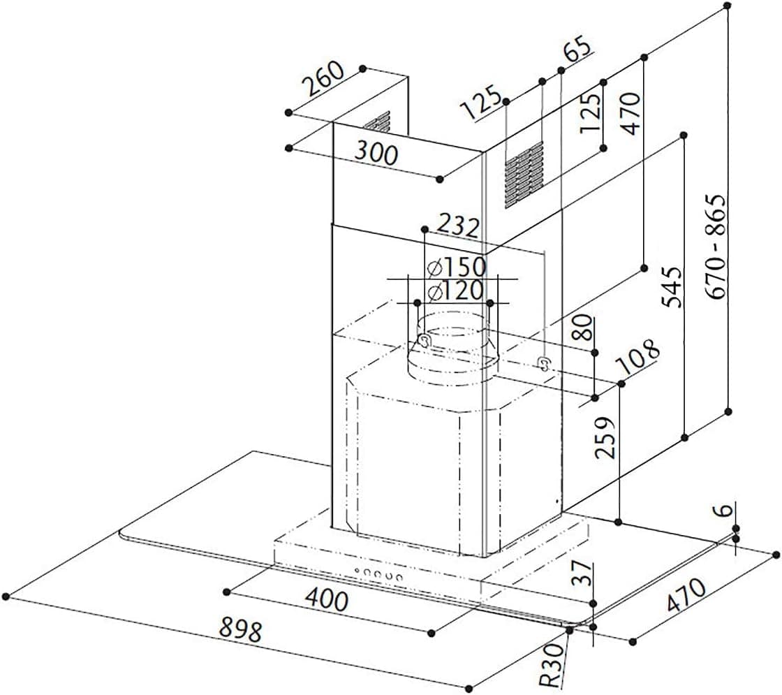 COIFA GLASS NICE - PAREDE FLI 905 XS 90cm 220v - Image 2