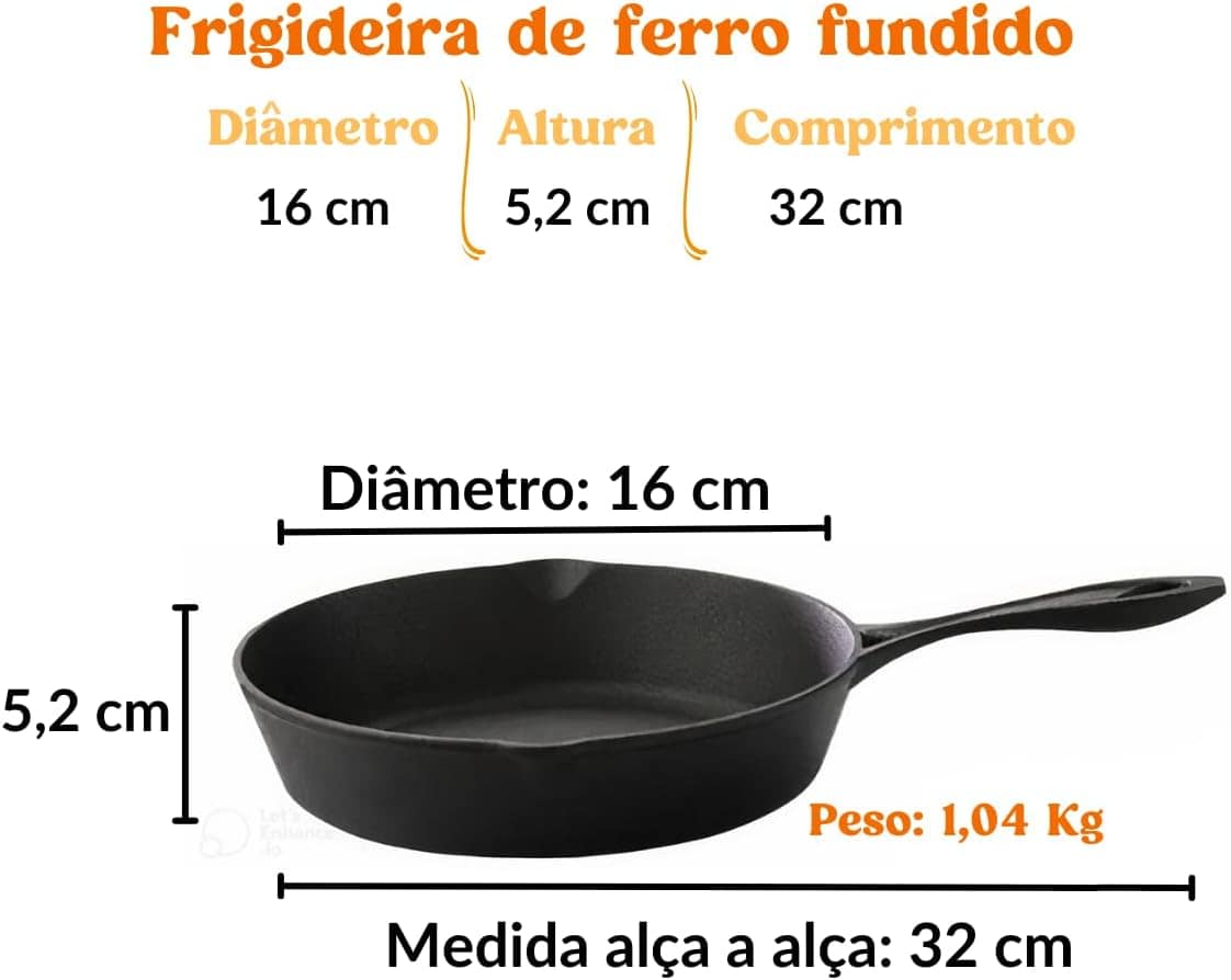 Frigideira De Ferro Fundido Cabo De Ferro De 16 Cm Assadeira - Image 2