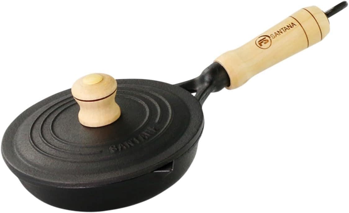 Frigideira Ferro Fundido Tampa Ferro Egg Pan Santana 14 Cm