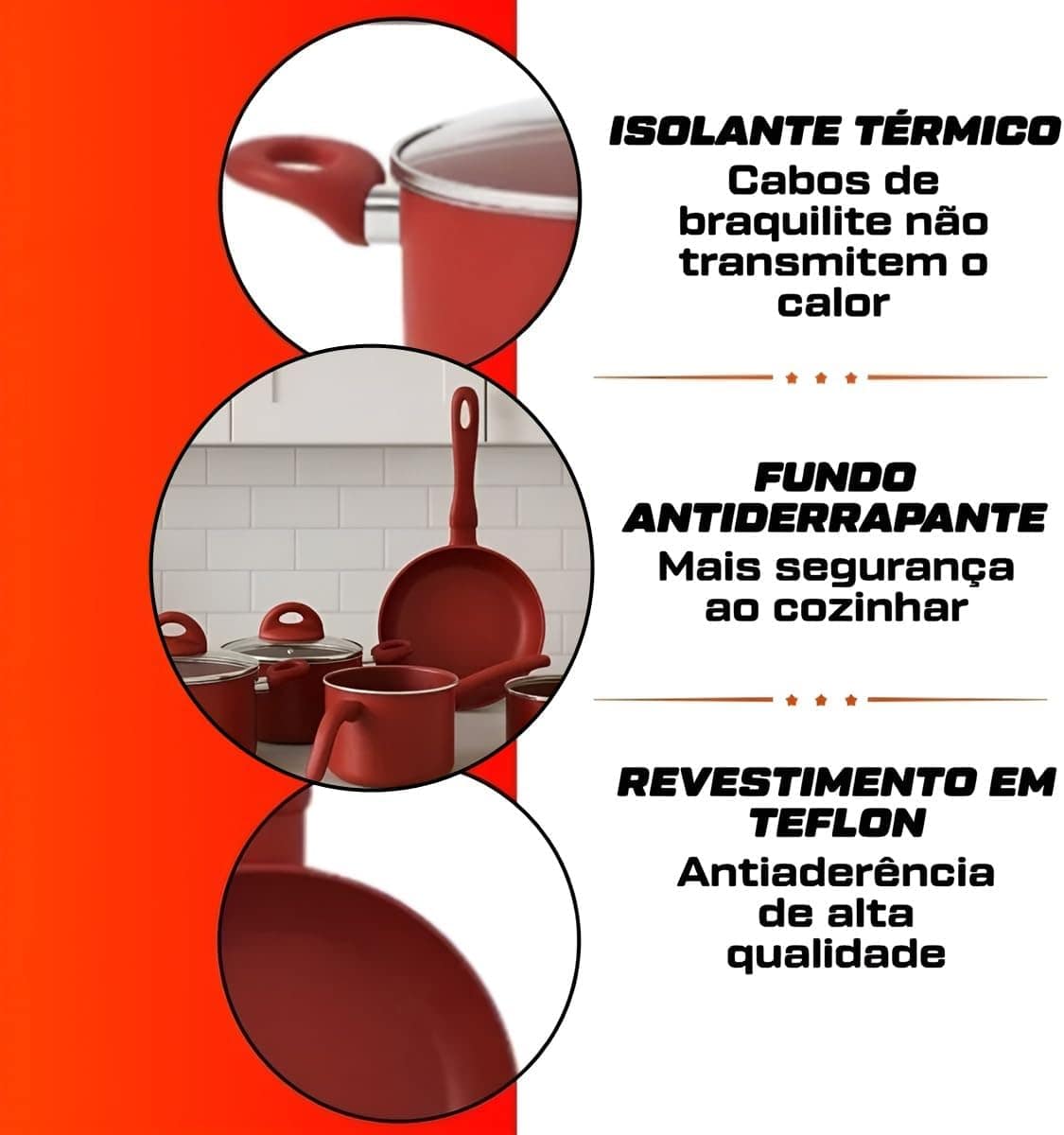 Jogo De Panela Indução Antiaderente Cerâmica 14 Pçs Teflon - Image 4