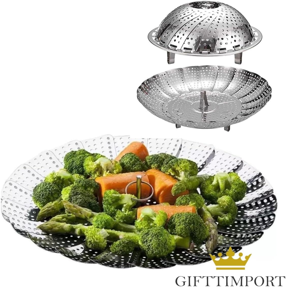 Cesto Cozimento a Vapor Inox Cozinha Legumes na Panela comid... - Image 9