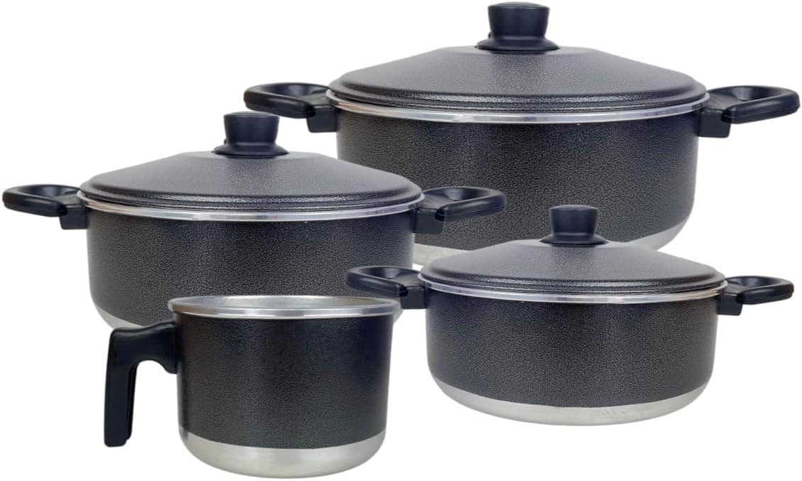 Conjunto de Panelas de Alumínio com 3 Caçarolas e 1 Fervedor...