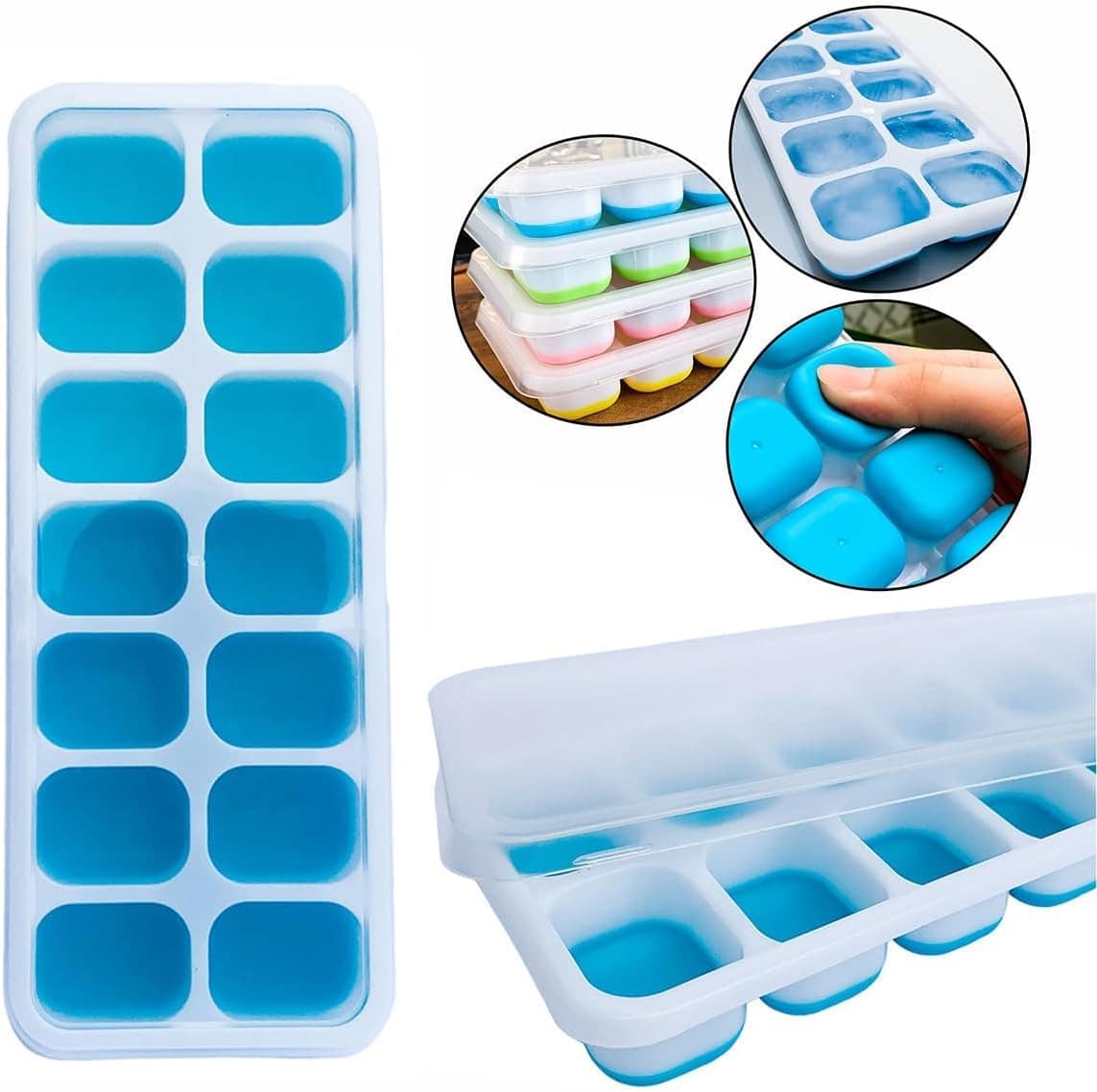 Forma para Gelo com Tampa Fundo em Silicone Super Resistente... - Image 9