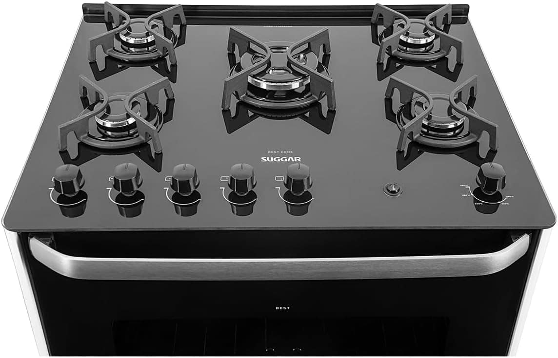 SUGGAR FOGÃO BEST GLASS BRANCO MESA DE VIDRO 5 BOCAS TRIPLA ... - Image 7
