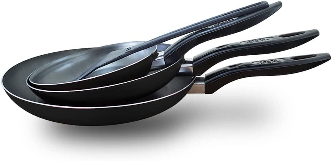 Kit 03 Frigideiras Francesas 17'/21'/25' Antiaderente Preto