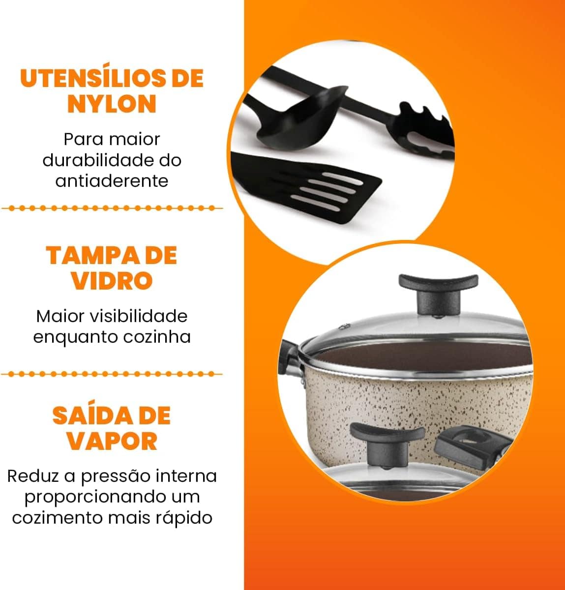 Conjunto De Panelas Antiaderente 10 Peças Teflon Linha Capp... - Image 2