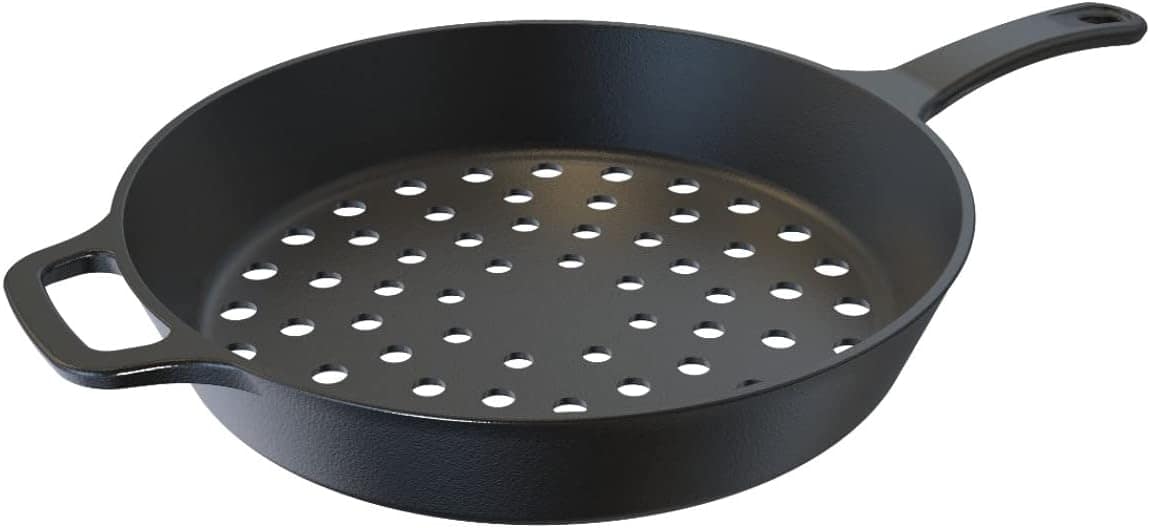 Frigideira Assadeira Grill Furada de Ferro Fundido 30cm