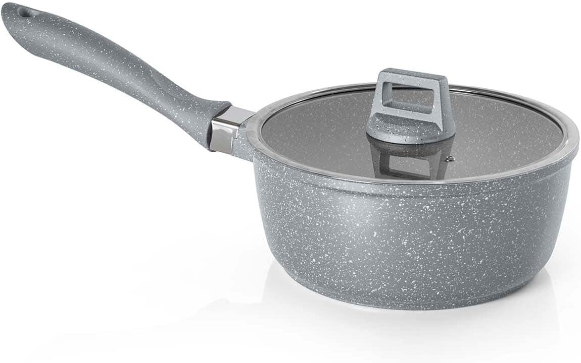 Panela Caçarola Antiaderente com Tampa em Vidro 18cm Granifl...