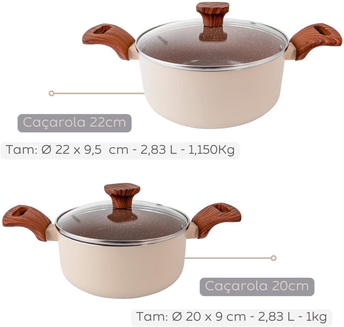 Jogo de Panelas Indução Antiaderente Cerâmico 10 Peças com U... - Image 5