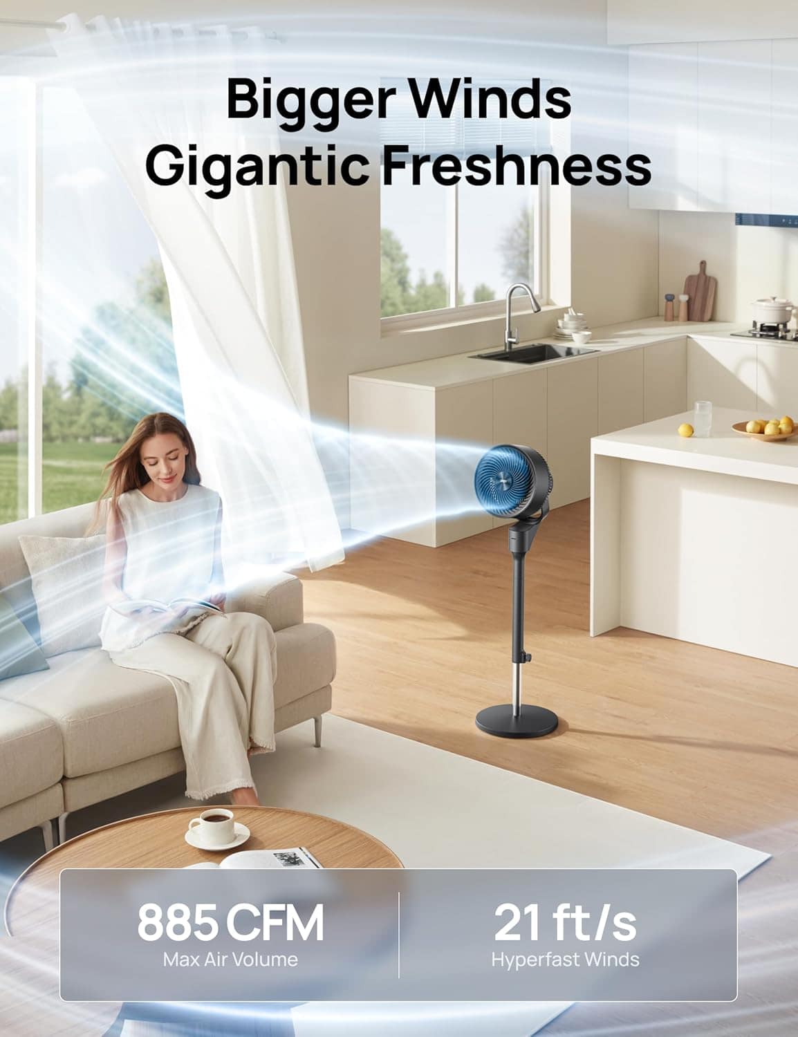 Dreo Ventiladores de pé para quarto, ventilador oscilante co... - Image 3