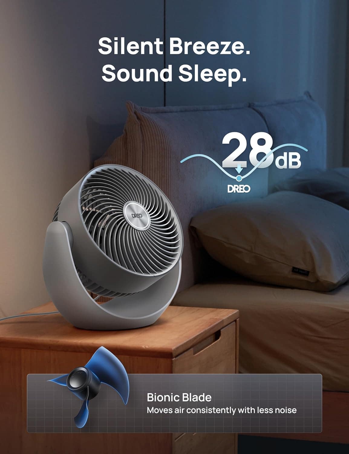 Dreo Ventilador para quarto, circulador de ar de mesa para t... - Image 5