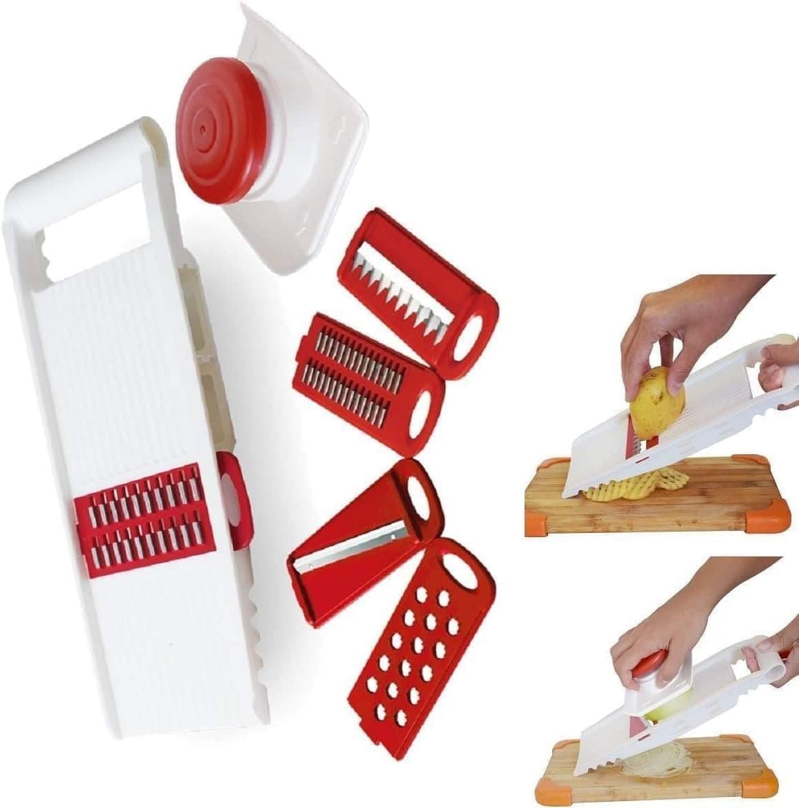 Cortador e Fatiador Manual 5 em 1, Lâminas para Legumes e Ba... - Image 2