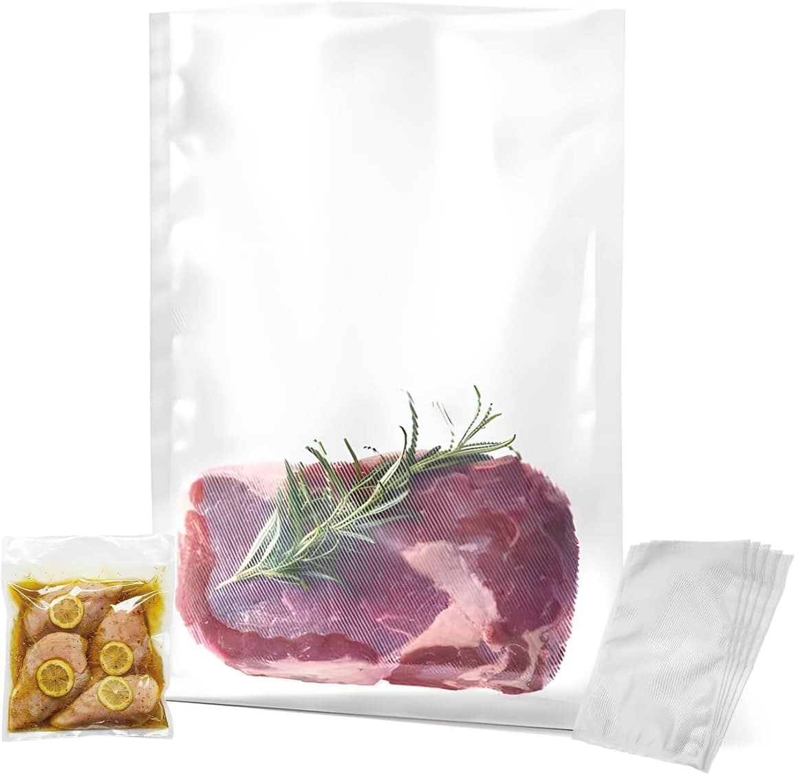 Kit 100 Saco Plástico Seladora A Vácuo Ranhuras 15x25cm, Tra...