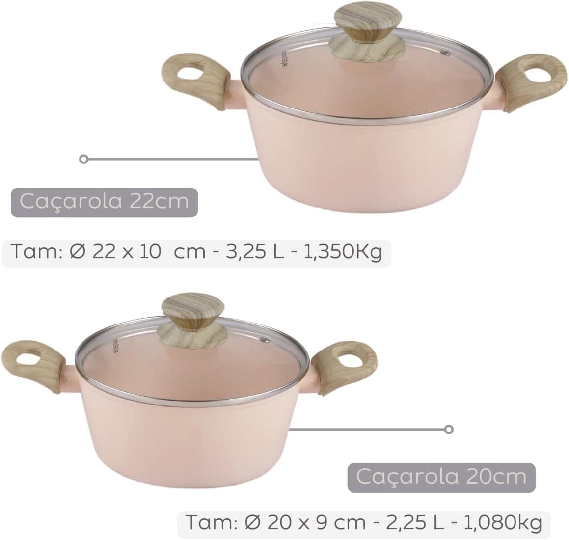 Jogo de Panelas Premium 10 Peças Indução Revestimento Cerâmi... - Image 3