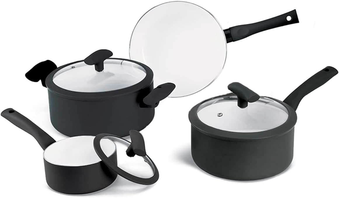 Jogo de Panelas Hercules Revestimento Ceramico Indução 4 Peç...