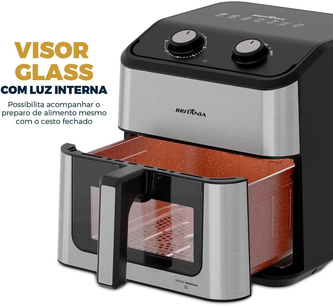 Air Fryer Britânia 8L 3 em 1 Redstone Cesto Quadrado BAF80A ... | É bom mesmo? Descubra antes de comprar - Image 11