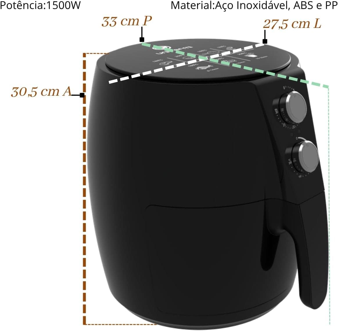 Fritadeira Air Fryer Elétrica Sem Óleo 4,8l antiaderente Alt... | É bom mesmo? Descubra antes de comprar - Image 8