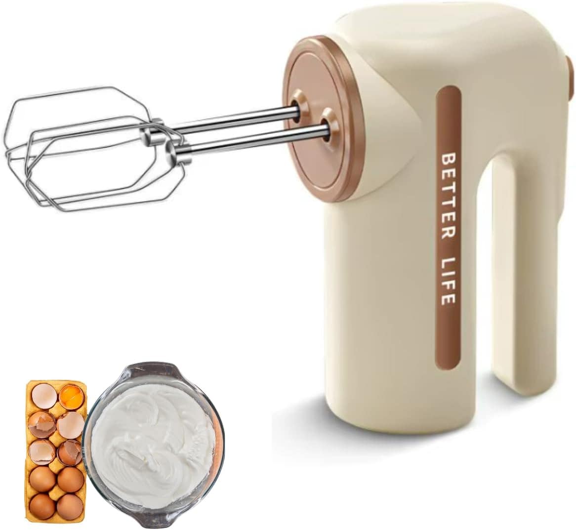 Batedor De Ovos Elétrico Portátil Com 5 Velocidades, Cabeça ...