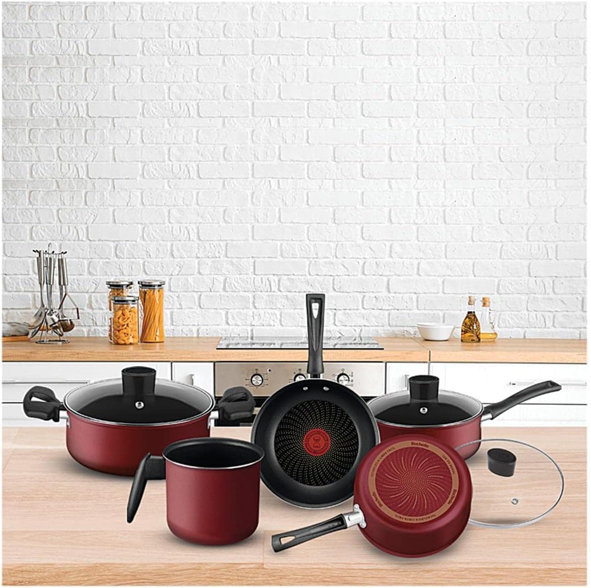 Jogo de Panelas Rochedo Limpa Fácil 4 peças Vermelho