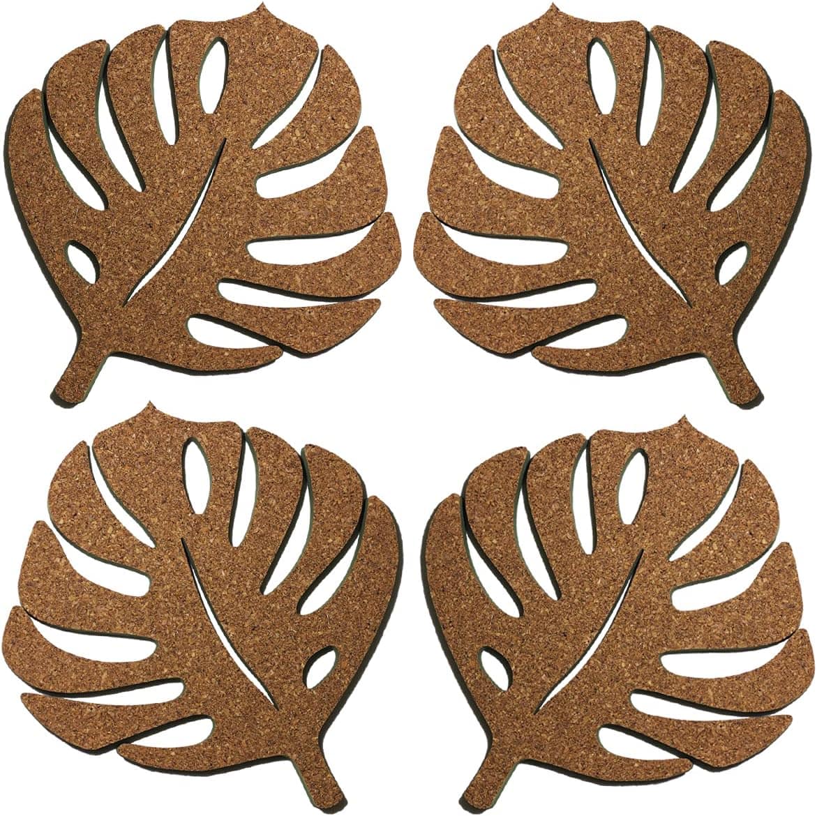 4 Descanso Suporte de Panela Travessa Folha Cortiça Natural - Image 5