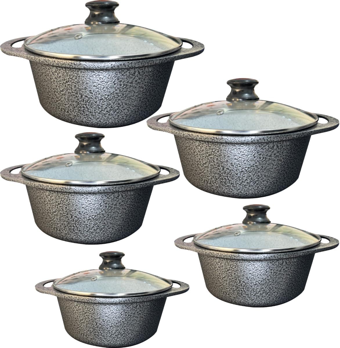 Jogo De Panelas Cerâmica Atoxica Antiaderente em Aluminio Fu...
