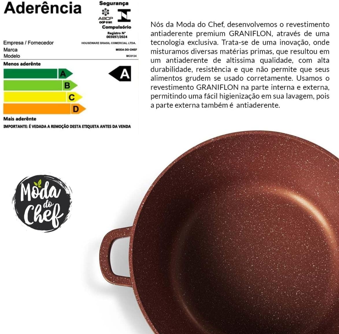 Jogo de Panelas Antiaderente com Tampa em Vidro 4 Peças Gran... - Image 8