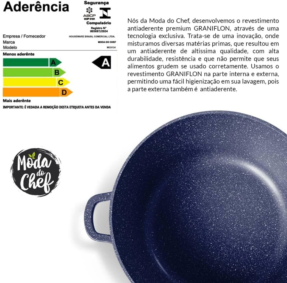 Jogo de Panelas Antiaderente com Tampa em Vidro 5 Peças Gran... - Image 8