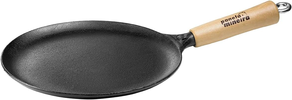 Frigideira Rasa De Ferro Panquequeira 24 Cm Panela Mineira