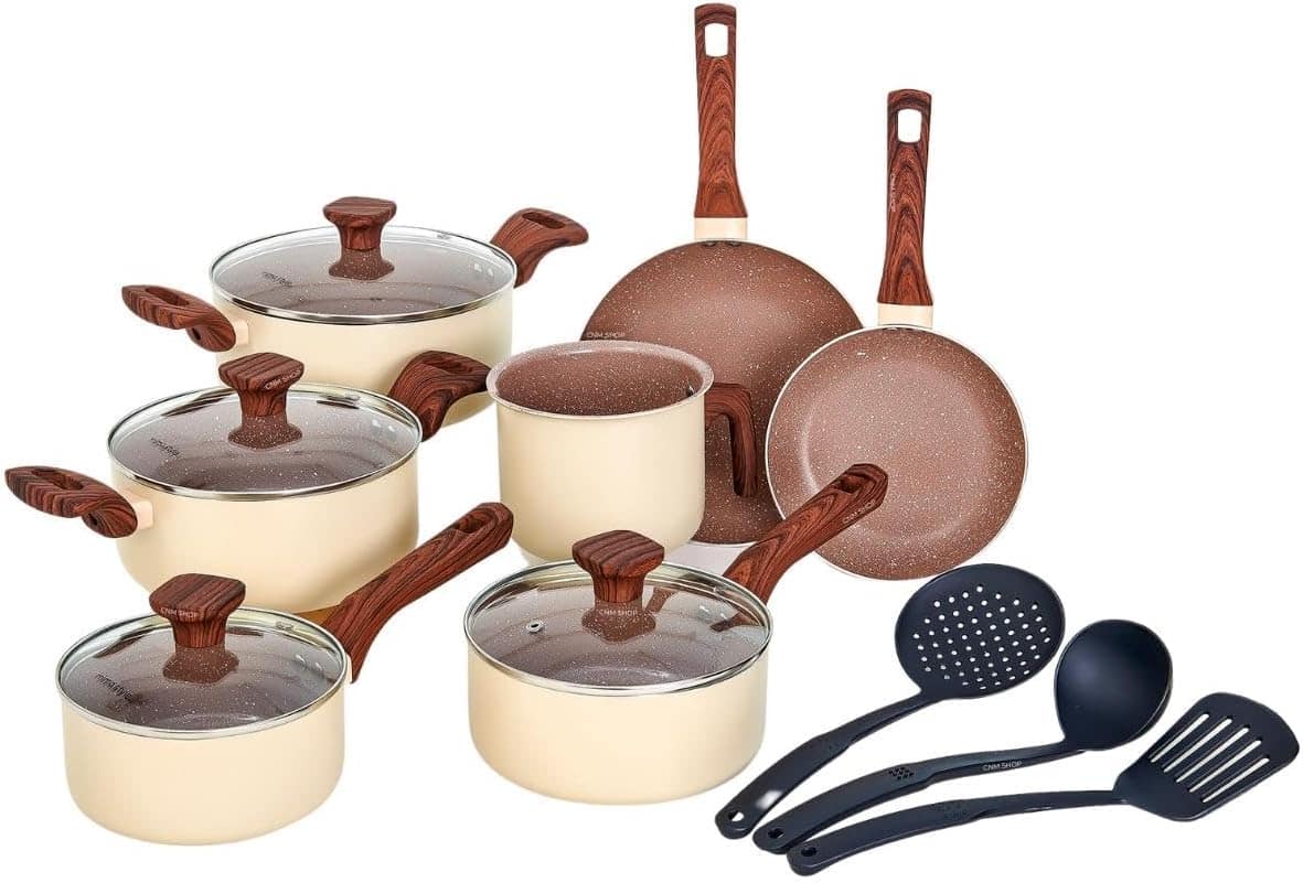 Jogo de Panelas Indução Antiaderente Cerâmico 10 Peças com U... - Image 9