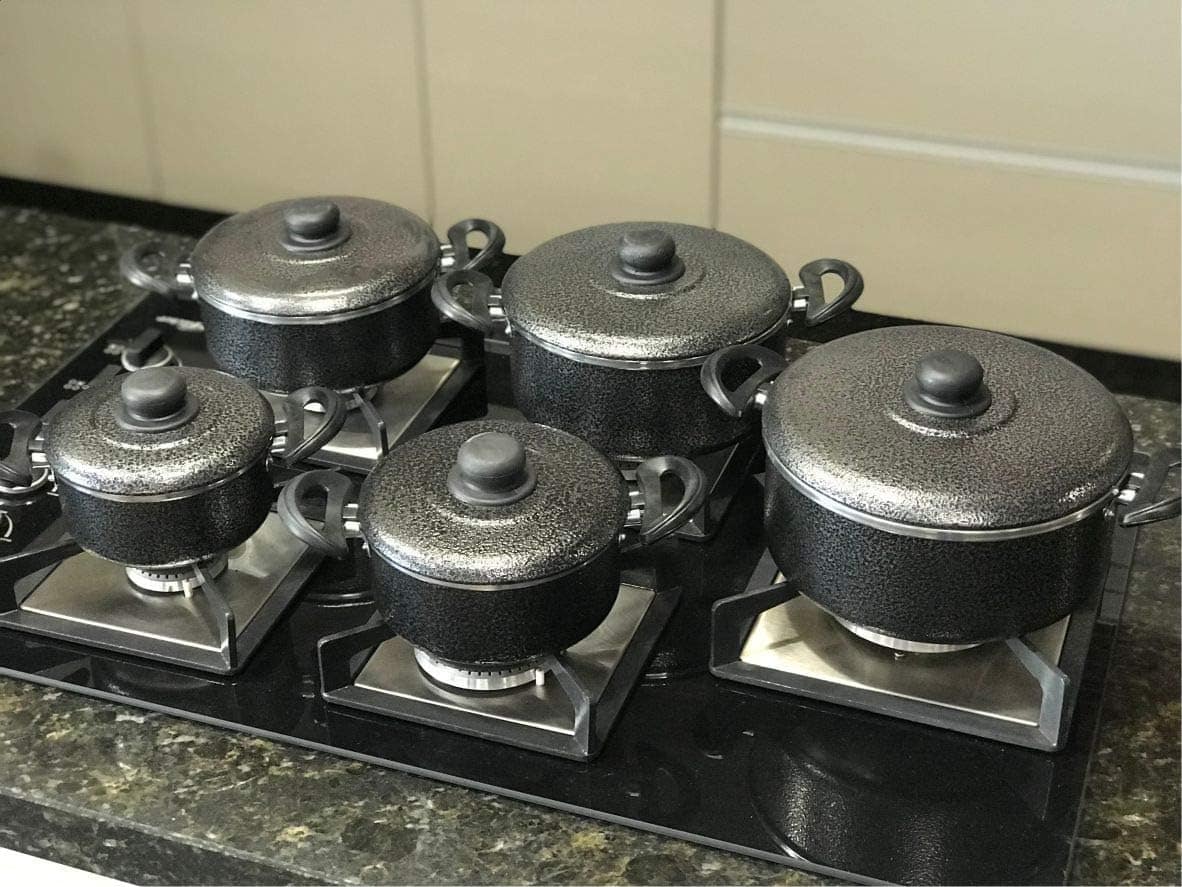 Jogo de Panelas em Alumínio 05 peças Preto - Image 5