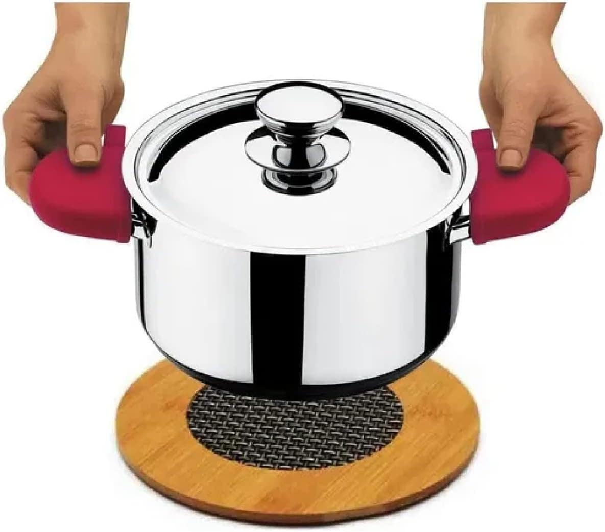 Descanso de panela de madeira 6 peças protege sua mesa - Image 5