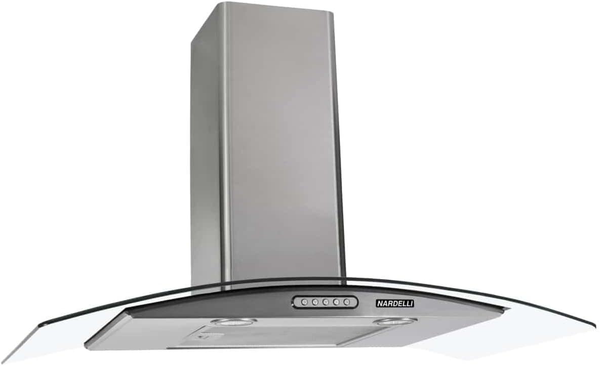 Coifa de Parede 90cm 110V Nardelli Vidro Curvo Slim Inox