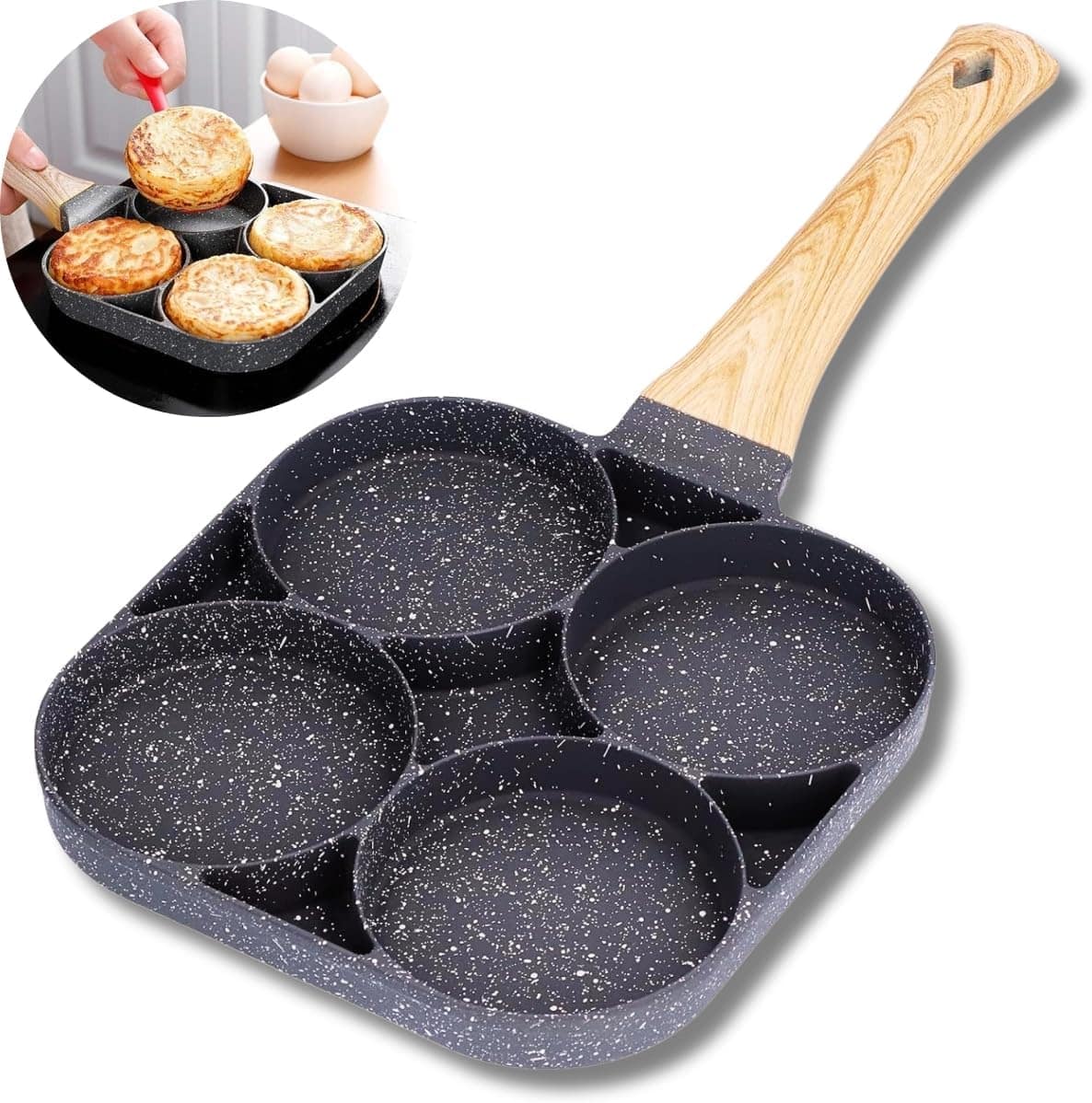 Frigideira Antiaderente Compacta com 4 Divisórias Alumínio R...