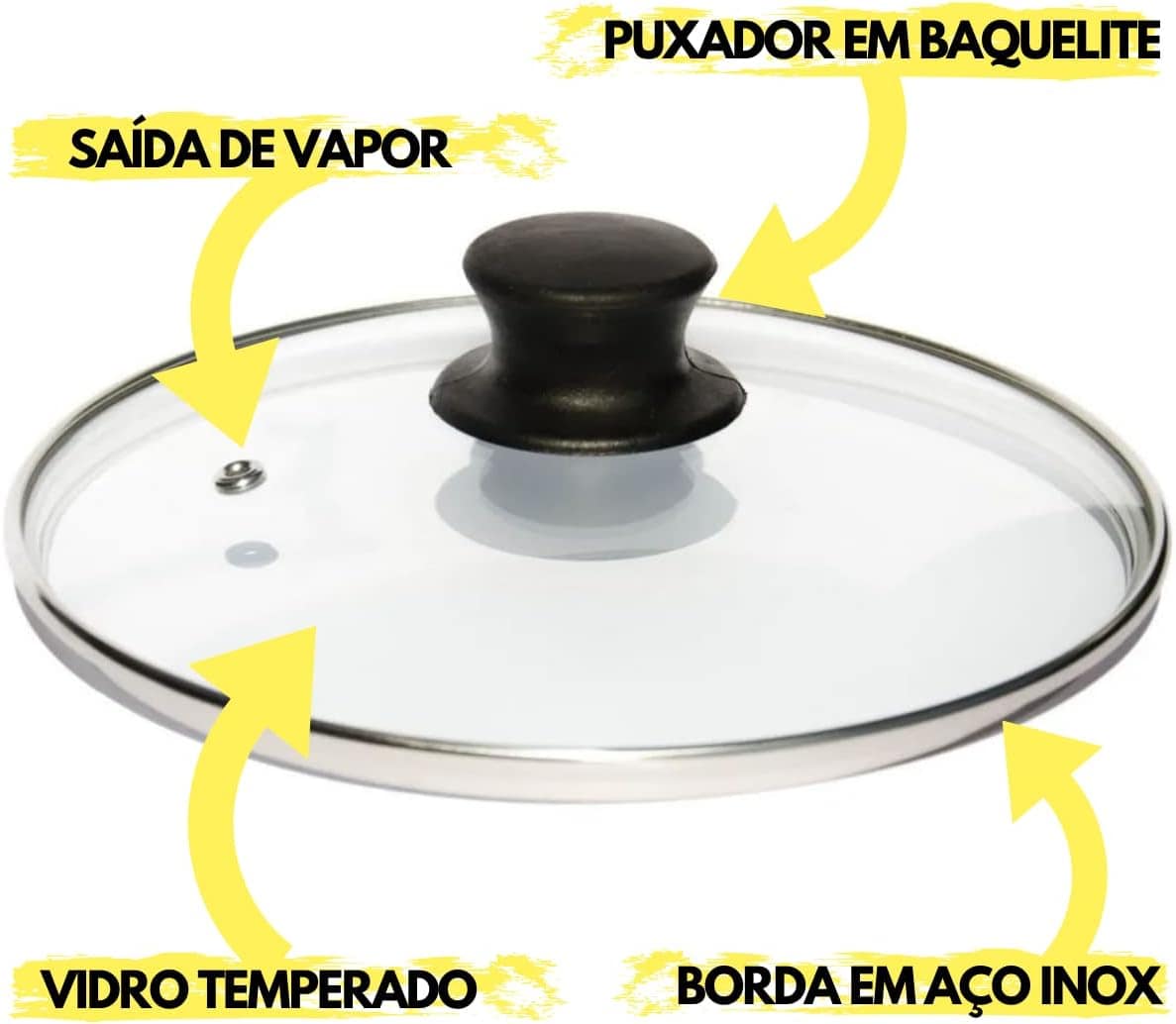 Tampa De Vidro Temperado Para Panelas E Frigideiras Nº 24 Bo... - Image 3