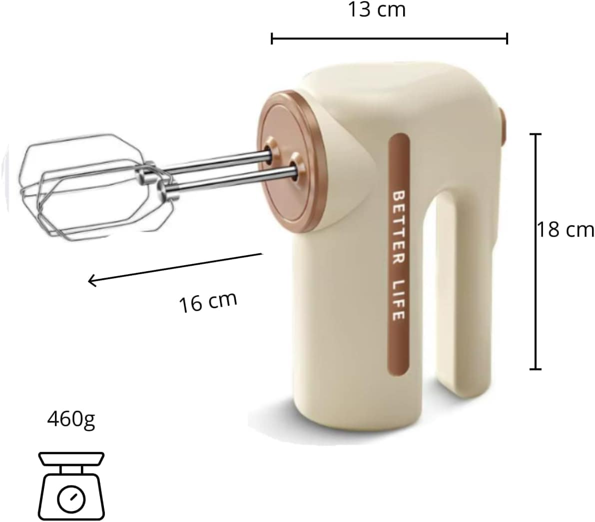 Batedor De Ovos Elétrico Portátil Com 5 Velocidades, Cabeça ... - Image 2