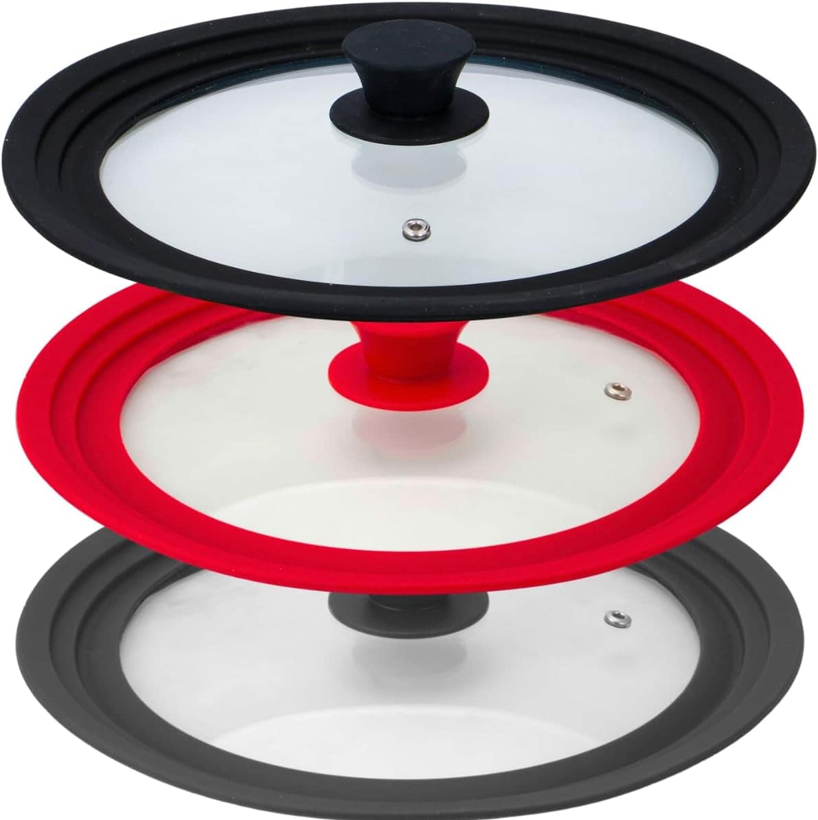 Tampa de Vidro Universal para Panelas Frigideiras Borda Sili...