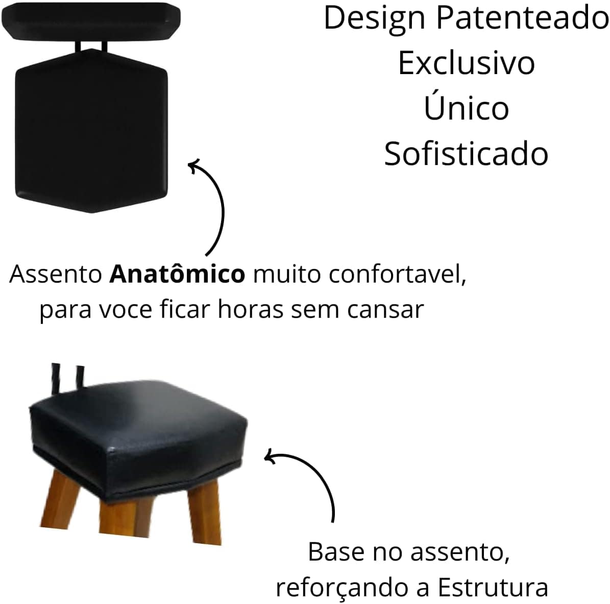 Kit 02 Banqueta Alto Padrão para Cozinha Bancada Bar Estofad... - Image 3