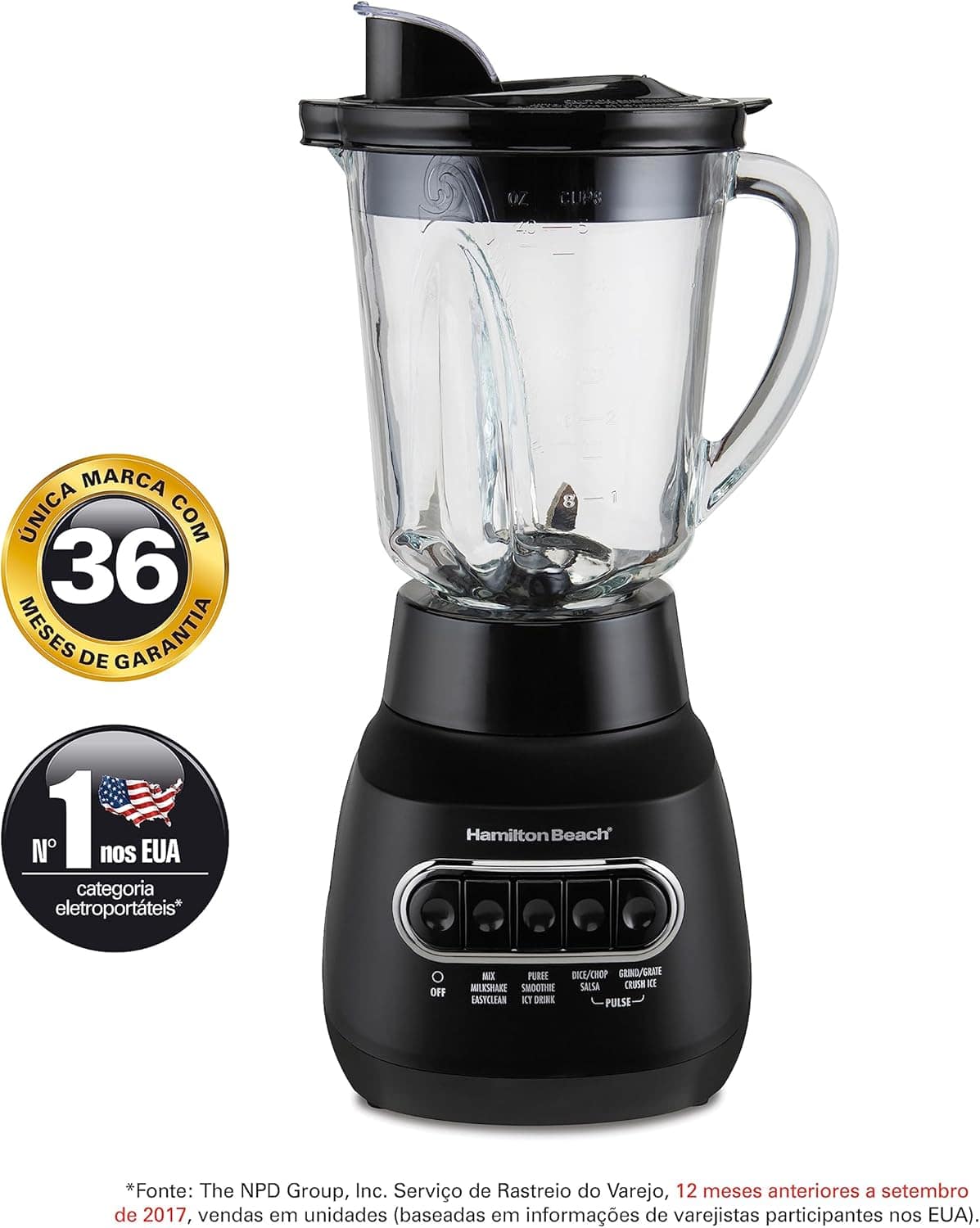 Liquidificador Power Elite®, Preto, 110v, Hamilton Beach - Image 2