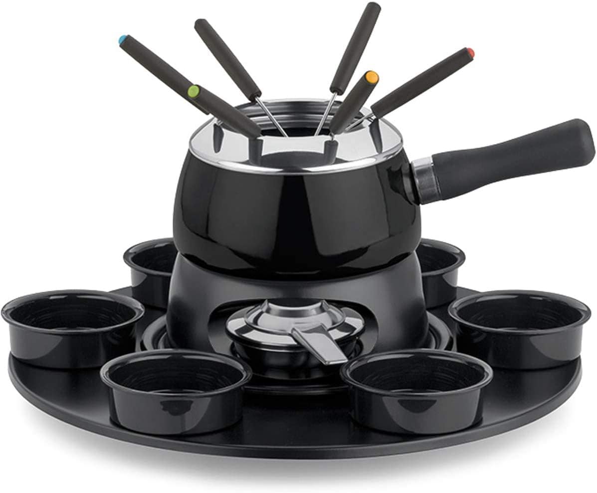 Aparelho Fondue Giratório 18 Peças Serviço Fondue Cervinia C...