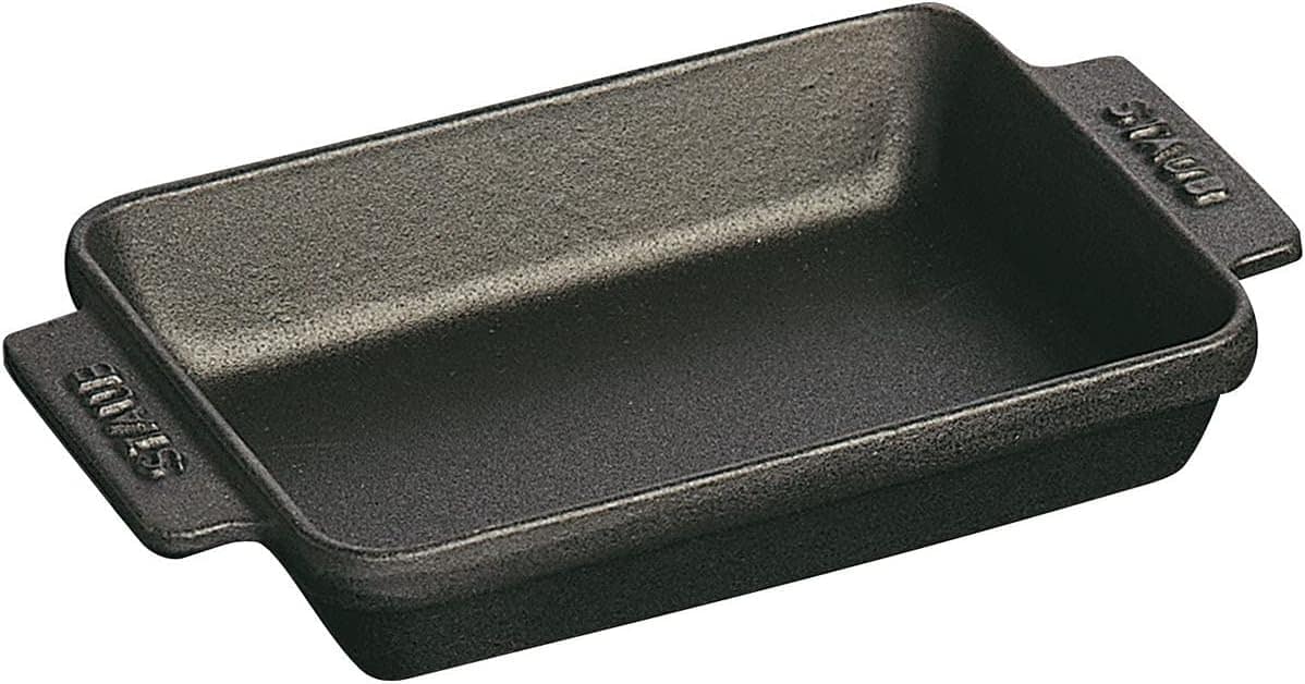 Staub Mini padeiro retangular de ferro fundido 14,6 cm x 11,...