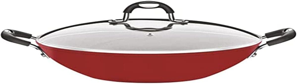 Wok Alumínio 32 cm Monaco Indução Vermelha Tramontina
